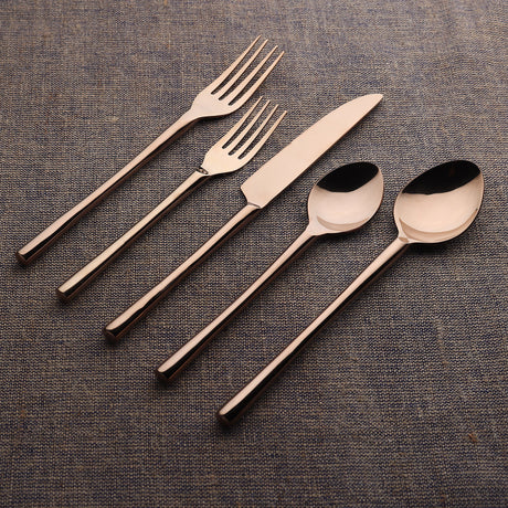 Camellia PVD Flatware, 5-Pc. Place Setting-flatware set-Parc Decor
