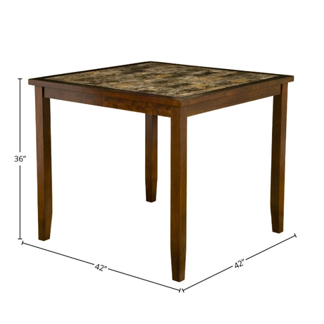 Capitola Faux Marble 5 Piece Pub Set, Espresso-Pub Set-Parc Decor