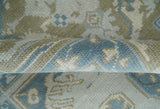 Cappadocia Rug 8x10 Hand Knotted Turkish Blue, Beige and Ivory Traditional Antique Persian Low Pile Area Rug | AC31810