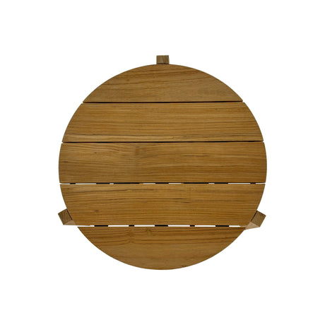 Carlsbad Natural Teak Wood Circular Coffee Table – 25-33"-Coffee Table-Parc Decor