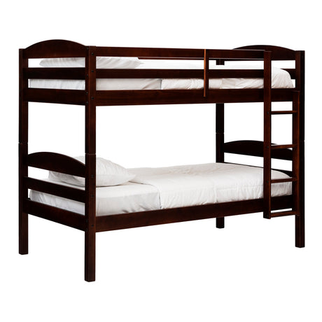 Carolina Transitional Solid Wood Twin-over-Twin Bunk Bed-Bedroom-Parc Decor