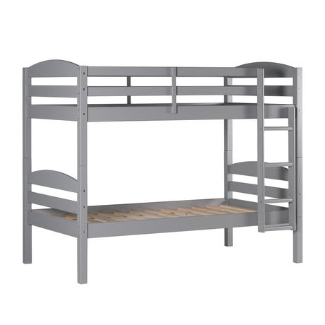 Carolina Transitional Solid Wood Twin-over-Twin Bunk Bed-Bedroom-Parc Decor