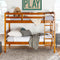 Carolina Transitional Solid Wood Twin-over-Twin Bunk Bed-Bedroom-Parc Decor