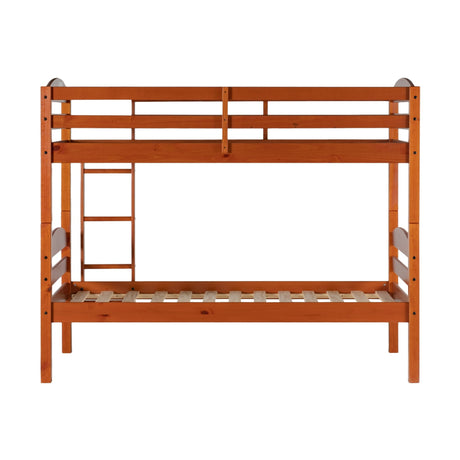 Carolina Transitional Solid Wood Twin-over-Twin Bunk Bed-Bedroom-Parc Decor