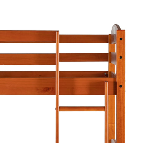 Carolina Transitional Solid Wood Twin-over-Twin Bunk Bed-Bedroom-Parc Decor