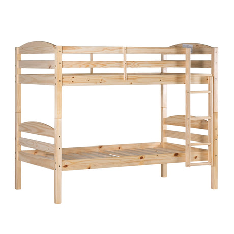 Carolina Transitional Solid Wood Twin-over-Twin Bunk Bed-Bedroom-Parc Decor