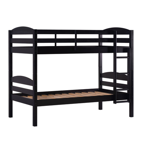 Carolina Transitional Solid Wood Twin-over-Twin Bunk Bed-Bedroom-Parc Decor