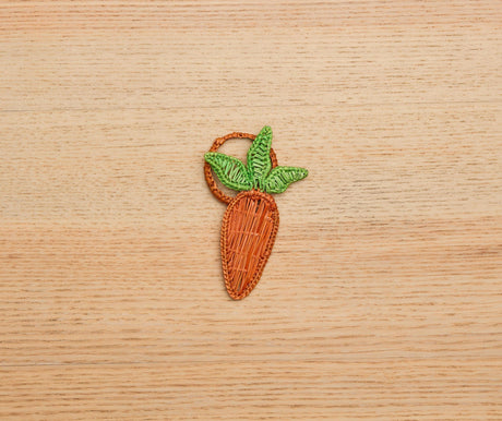Carrot Napkin Ring – 3.5” Handwoven Iraca Palm – Artisan Spring Table Decor from Colombia-Napkins-Parc Decor