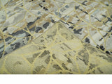Carved Texture Abstract Ivory, Gray, Camel, Charcoal and Gold Hand Knotted 5x8 wool Rug