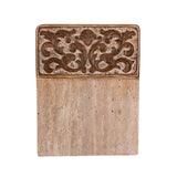 Carved Wood and Marble Cutting Board with Ornate Detail-Serving Tray-Parc Decor