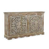 Carved Wooden 4-Door Sideboard