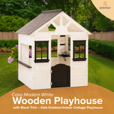 Casa | Modern White Wooden Playhouse for Kids, Indoor & Outdoor