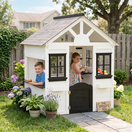 Casa | Modern White Wooden Playhouse for Kids, Indoor & Outdoor