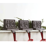 Cast Iron "Ho ho ho" Christmas Stocking Holders (Set of 3)-Home Decor-Parc Decor
