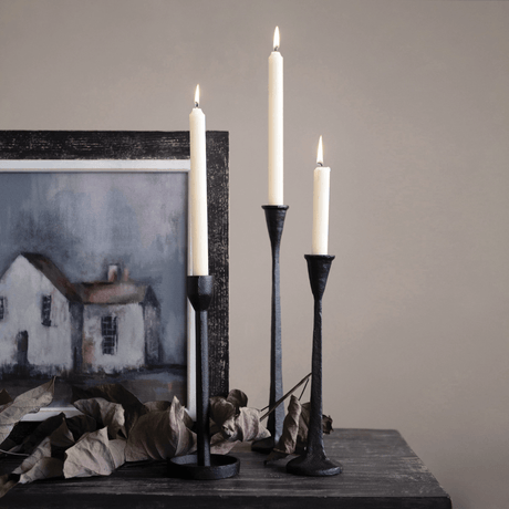Cast Iron Taper Candle Holder-Candles and Candle Accessories-Parc Decor