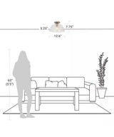 Catalina 13"W 1-Light Semi Flush Mount Vintage Light Fixture Brushed Nickel Finish with Glass Shade-Semi Flush Mount-Parc Decor