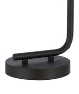 Catalina 19"H 1-Light Down Bridge Oil Rubbed Bronze Finish Table Lamp with White Linen Drum Shade-Table Lamp-Parc Decor