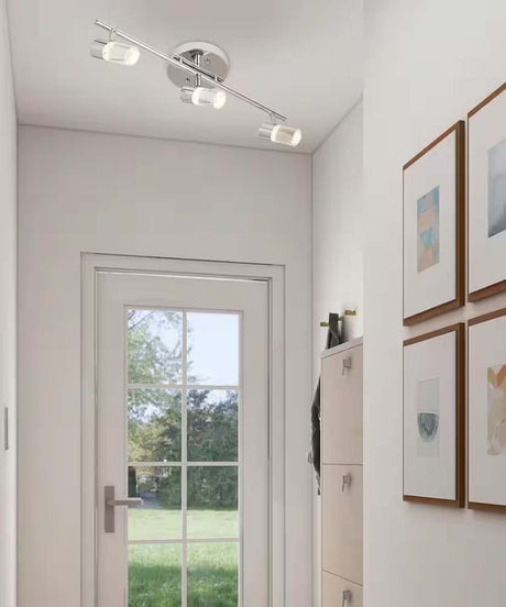 Catalina 19"W 3-Light LED Track Bar Light Fixture Brushed Nickel with Bubble Glass Shades-Semi Flush Mount-Parc Decor