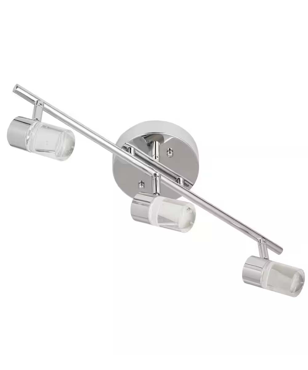 Catalina 19"W 3-Light LED Track Bar Light Fixture Brushed Nickel with Bubble Glass Shades-Semi Flush Mount-Parc Decor