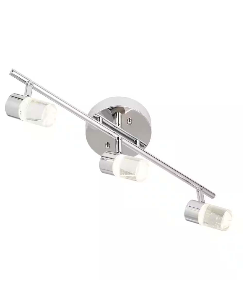 Catalina 19"W 3-Light LED Track Bar Light Fixture Brushed Nickel with Bubble Glass Shades-Semi Flush Mount-Parc Decor