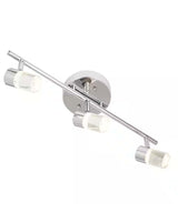 Catalina 19"W 3-Light LED Track Bar Light Fixture Brushed Nickel with Bubble Glass Shades-Semi Flush Mount-Parc Decor