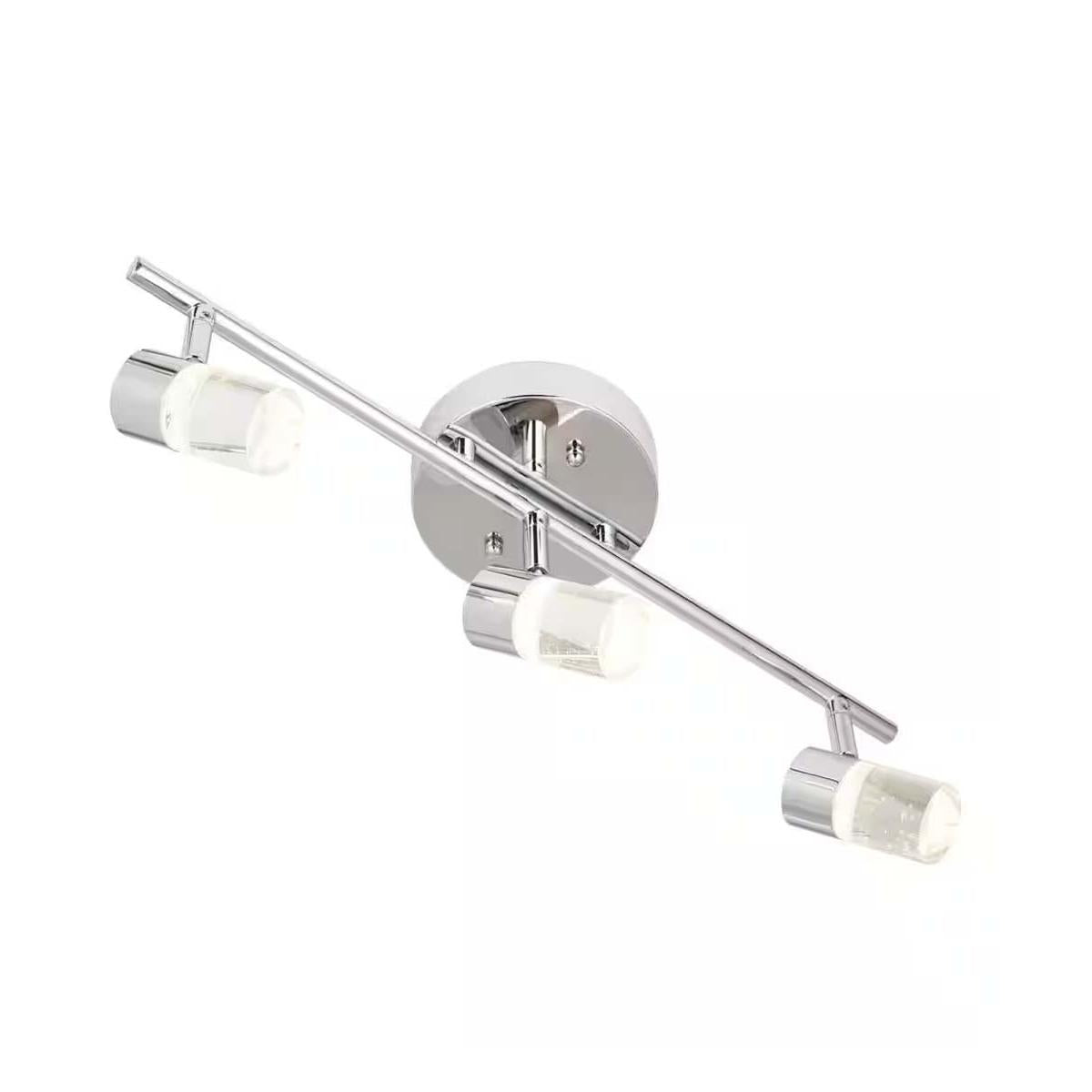 Catalina 19"W 3-Light LED Track Bar Light Fixture Brushed Nickel with Bubble Glass Shades