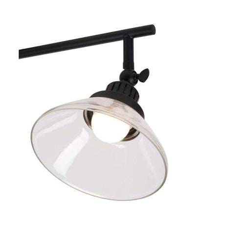 Catalina 23"W 3-Light LED Track Bar Light Fixture, Matte Black with Clear Glass Shades