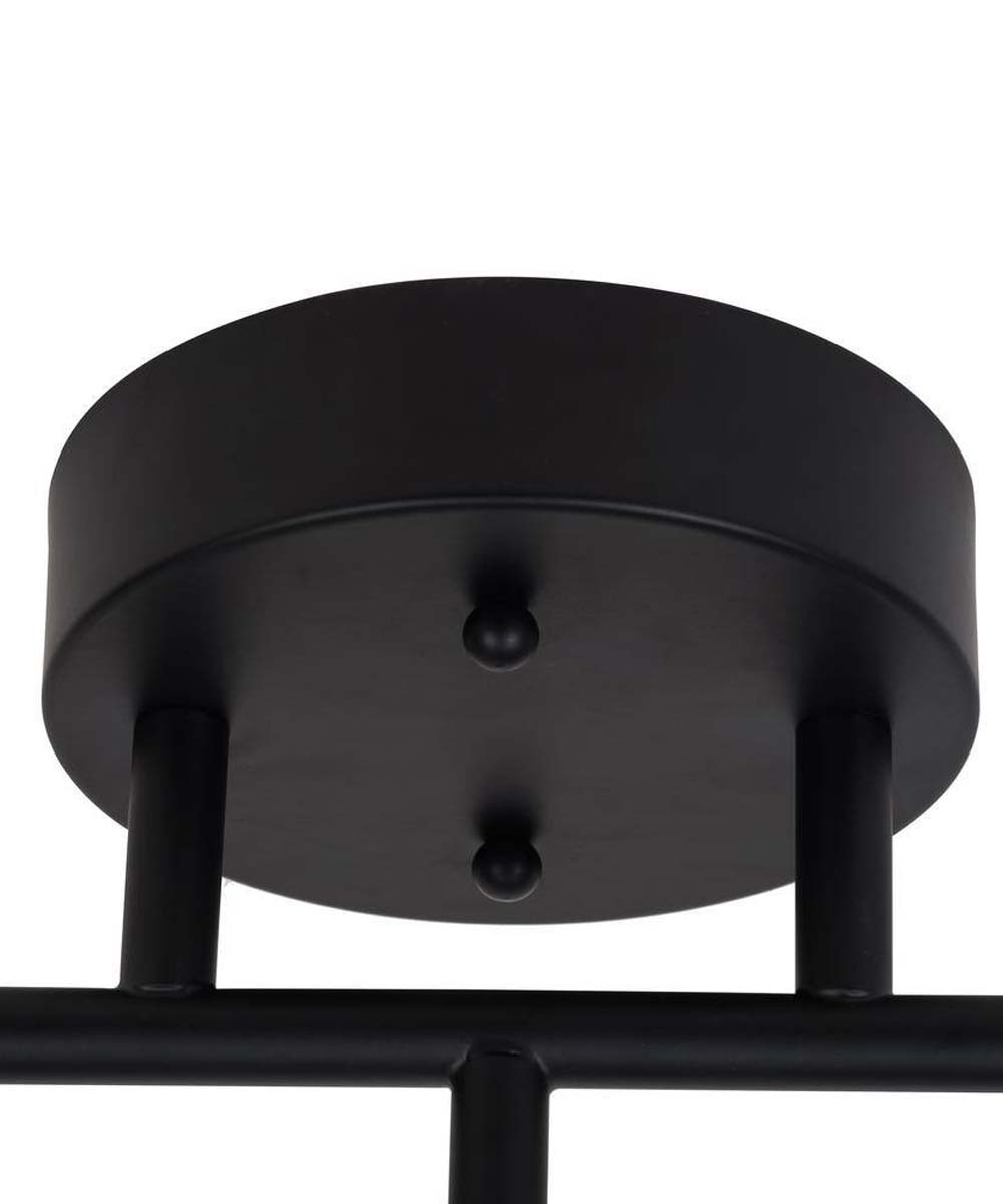 Catalina 23"W 3-Light LED Track Bar Light Fixture, Matte Black with Clear Glass Shades-Semi Flush Mount-Parc Decor