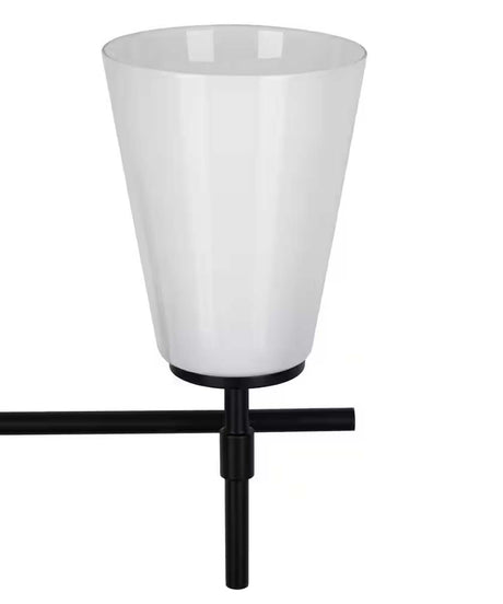 Catalina Pippa 24"W 3-Light Black Finish Vanity Light Fixture with Opal Glass Shades-Parc Decor