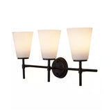 Catalina Pippa 24"W 3-Light Black Finish Vanity Light Fixture with Opal Glass Shades