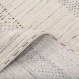 Center Pattern Natural Hand Loomed Wool Area Rug