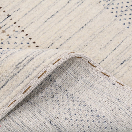 Center Pattern Natural Hand Loomed Wool Area Rug