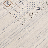 Center Pattern Natural Hand Loomed Wool Area Rug