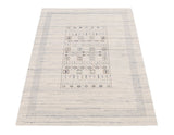 Center Pattern Natural Hand Loomed Wool Area Rug