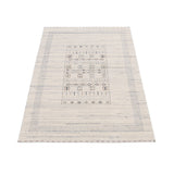 Center Pattern Natural Hand Loomed Wool Area Rug