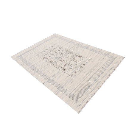 Center Pattern Natural Hand Loomed Wool Area Rug
