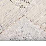Center Pattern Natural Hand Loomed Wool Area Rug