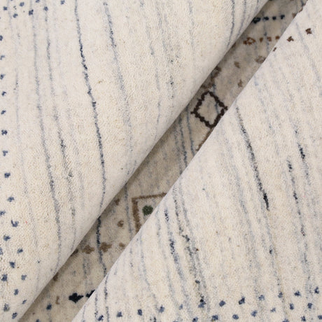 Center Pattern Natural Hand Loomed Wool Area Rug