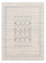 Center Pattern Natural Hand Loomed Wool Area Rug