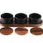 Ceramic Condiment Set on Acacia Wood Base