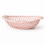 Ceramic Oval Basket – Hand-Woven Dish in White, Beige & Pink Glazed Porcelain