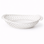 Ceramic Oval Basket – Hand-Woven Dish in White, Beige & Pink Glazed Porcelain