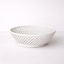 Ceramic Round Hand-Woven Basket – White, Beige & Pink Glazed Porcelain