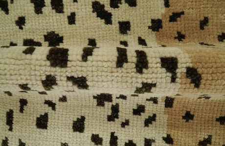 Chaia Dotted Beige, Camel and Charcoal Hand Knotted 2x3 wool area rug-Area Rug-Parc Decor