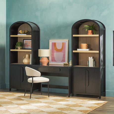 Chantelle Modern Arched Bookshelf with Cabinet-Home Office-Parc Decor