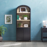 Chantelle Modern Arched Bookshelf with Cabinet-Home Office-Parc Decor