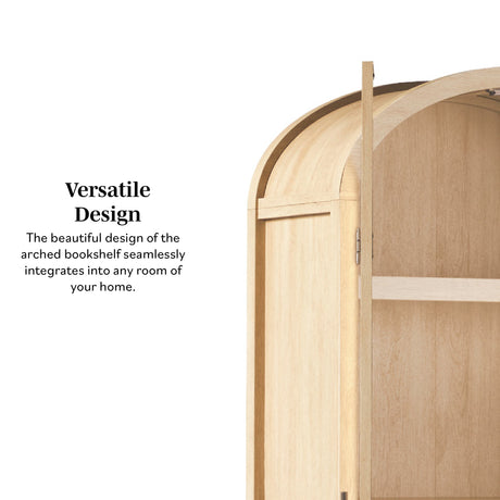 Chantelle Modern Arched Bookshelf with Glass Doors-Home Office-Parc Decor