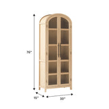 Chantelle Modern Arched Bookshelf with Glass Doors-Home Office-Parc Decor