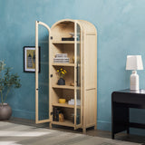 Chantelle Modern Arched Bookshelf with Glass Doors-Home Office-Parc Decor