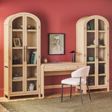 Chantelle Modern Arched Bookshelf with Glass Doors-Home Office-Parc Decor